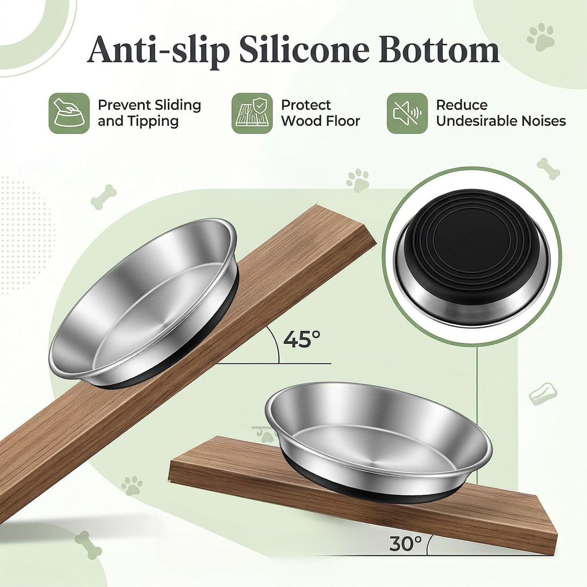 4 Pcs Stainless Steel Shallow Cat Bowls Heavy Duty Metal Plate