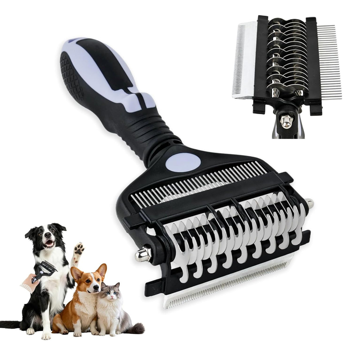 3-IN-1 Pet Deshedding and Grooming Brush Tool