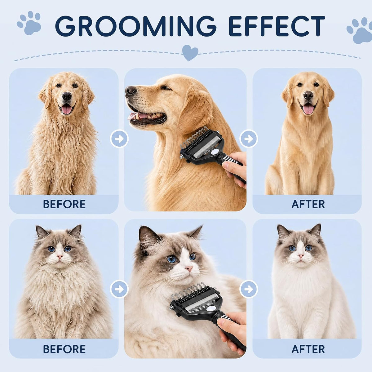 3-in-1 Pet Deshedding Dog Brush For Shedding,Dog Grooming Brushes