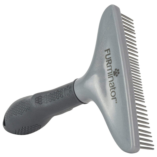 FURminator Grooming Rake Tool for Dogs & Cats With Thick Coats