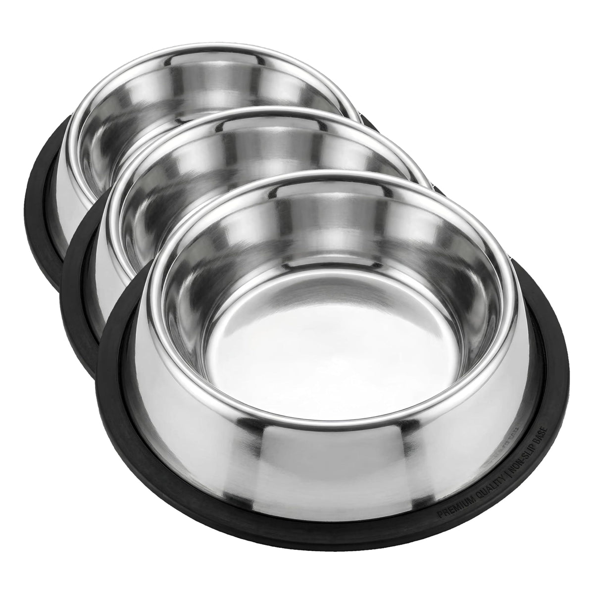 Loving Pets Stainless Steel Non-Tip Dog Bowl – Heavy Duty No Spill Dog Bowl with Removable Rubber Base – Durable, Non-Skid Stainless Steel Dog Food Bowl & Dog Water