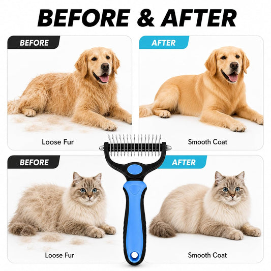 Pet Grooming Combo for Detangling Long Matted Fur Dogs & Cats
