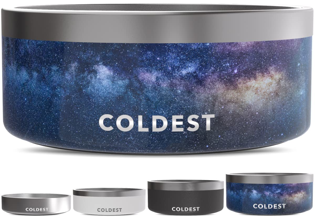 Coldest Dog Bowl - Anti Rust Metal, Non Slip, 3 Layers Insulated Stainless Steel Dog Bowls - Spill Proof & Heavy Duty - Water Bowl for Dogs, Cats & Pets, Dish Washer Safe (21 oz, Stealth Black)