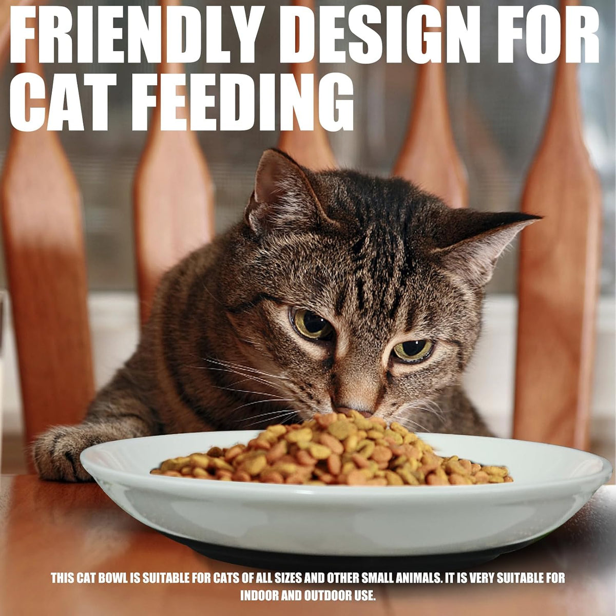 Ceramic Cat Food Bowls, 3-Pack Wide Shallow, Non-Slip Whisker Friendly