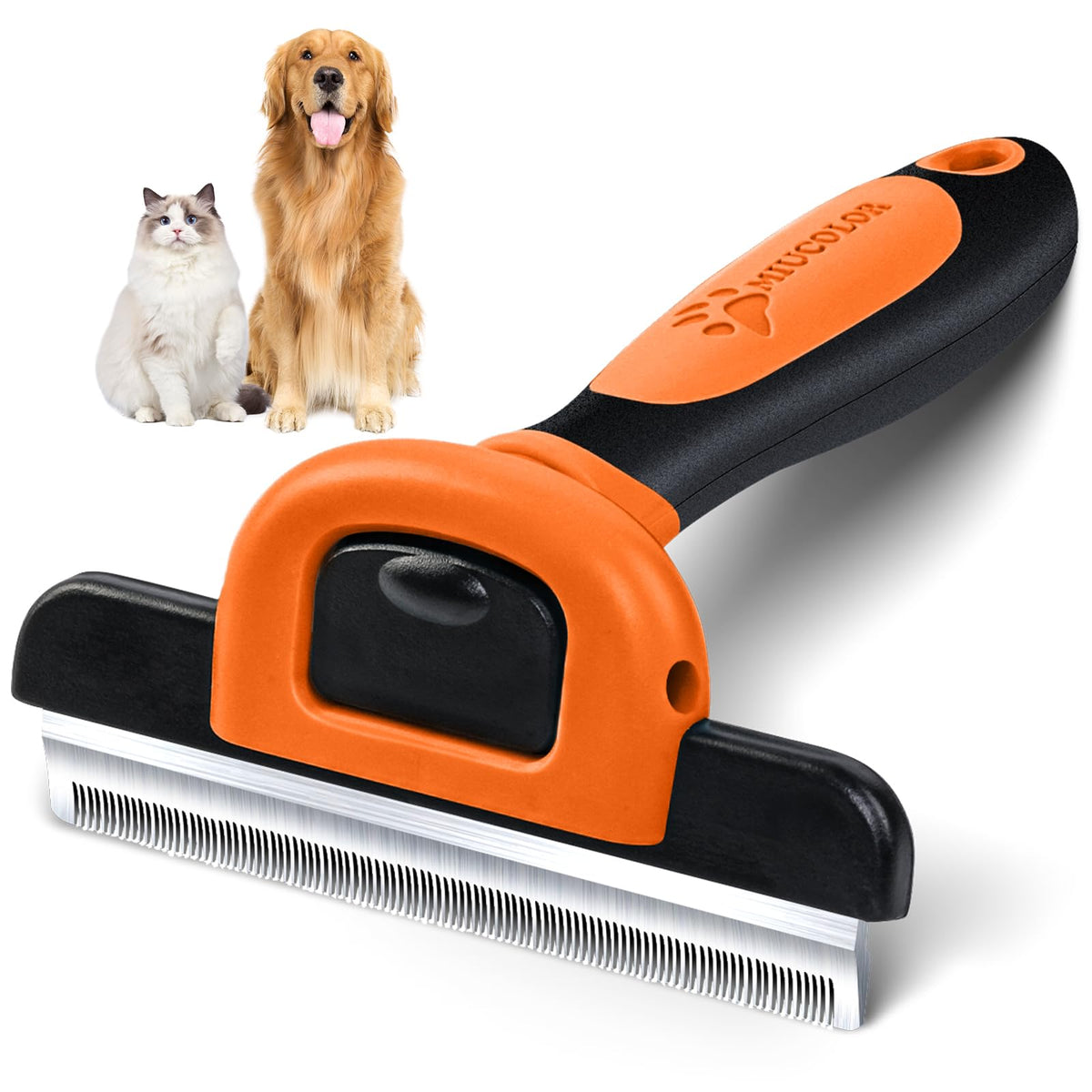 MIU COLOR Pet Grooming Brush, Deshedding Tool for Dogs & Cats, Blue