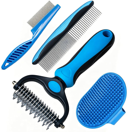 4 PCS Dog and Cat Grooming Kit Pet undercoat rake for dogs cat