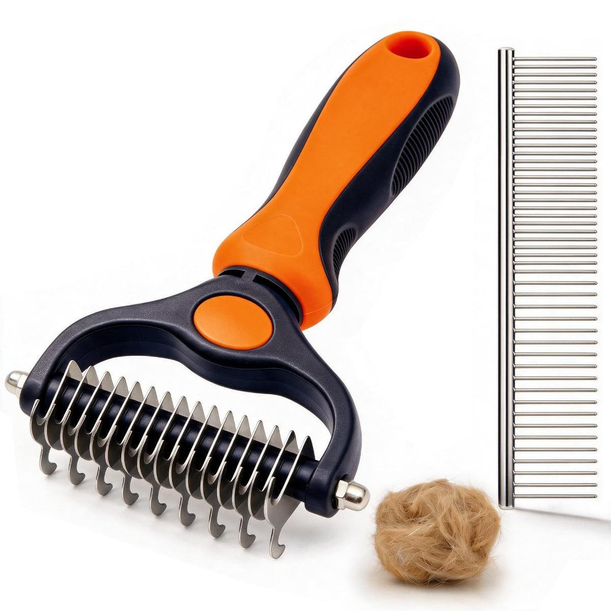 Pet Grooming Comb, Deshedding Dog Brush & Undercoat Rake, Blue