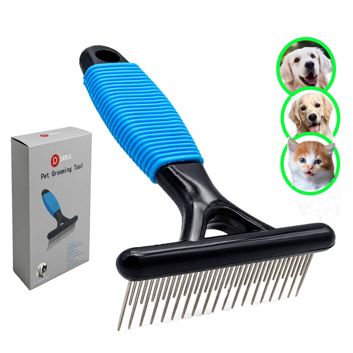 Undercoat Rake for Dogs,Deshedding Dematting Comb for Mats &Tangles Removal