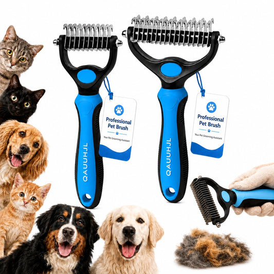 Pet Pro Tool Grooming Dog Deshedding Undercoat Rake Dual-Sided Comb