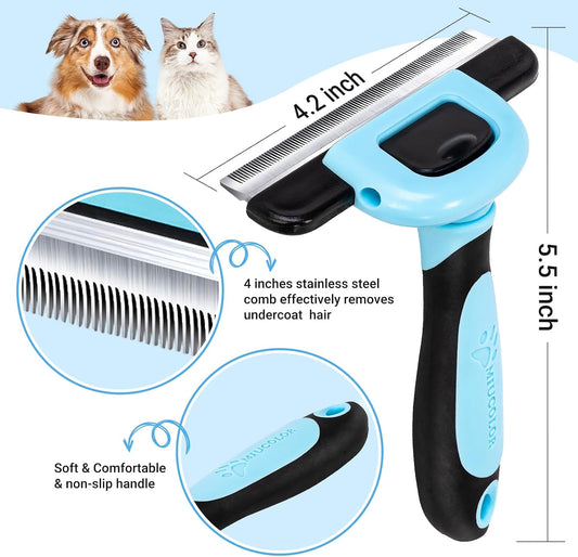 MIU COLOR Pet Grooming Brush, Deshedding Tool for Dogs & Cats, Blue