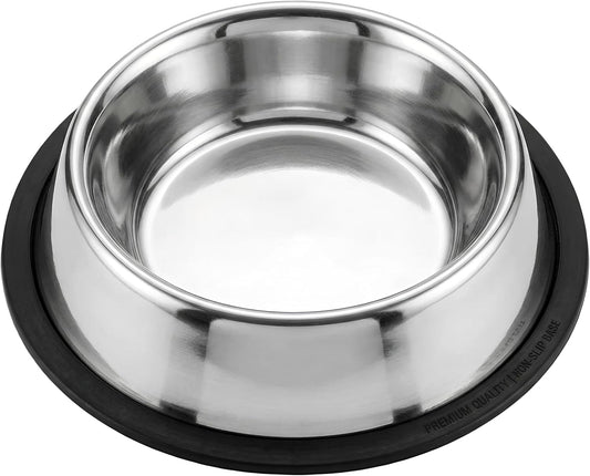 Loving Pets Stainless Steel Non-Tip Dog Bowl – Heavy Duty No Spill Dog Bowl with Removable Rubber Base – Durable, Non-Skid Stainless Steel Dog Food Bowl & Dog Water