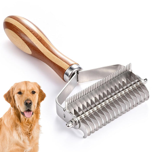 Dog Brush for Shedding & Dematting, Undercoat Rake for Long & Short Hair