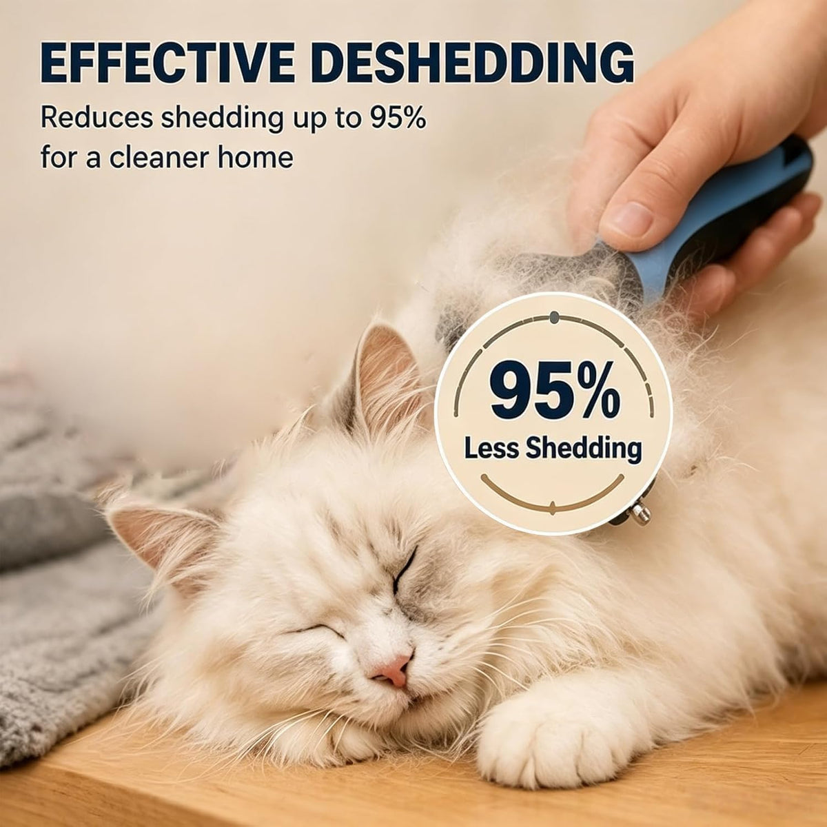 Dematting Comb for Dogs and Cats, Undercoat Pet Brush for Long Hair, Deshedding Brush for Dog Removes Tangles Knots and Loose Fur, 2-In-1 Double Tooth Comb Undercoat Rake Dog Brush