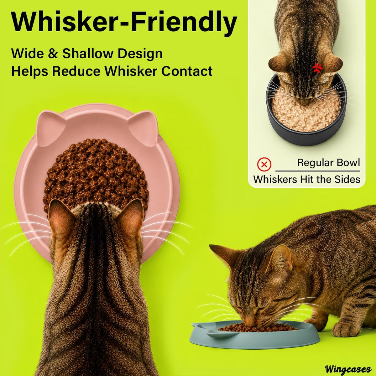 Kitten Food Bowl 2pcs Silicone Cat Bowls Plates for Wet Food