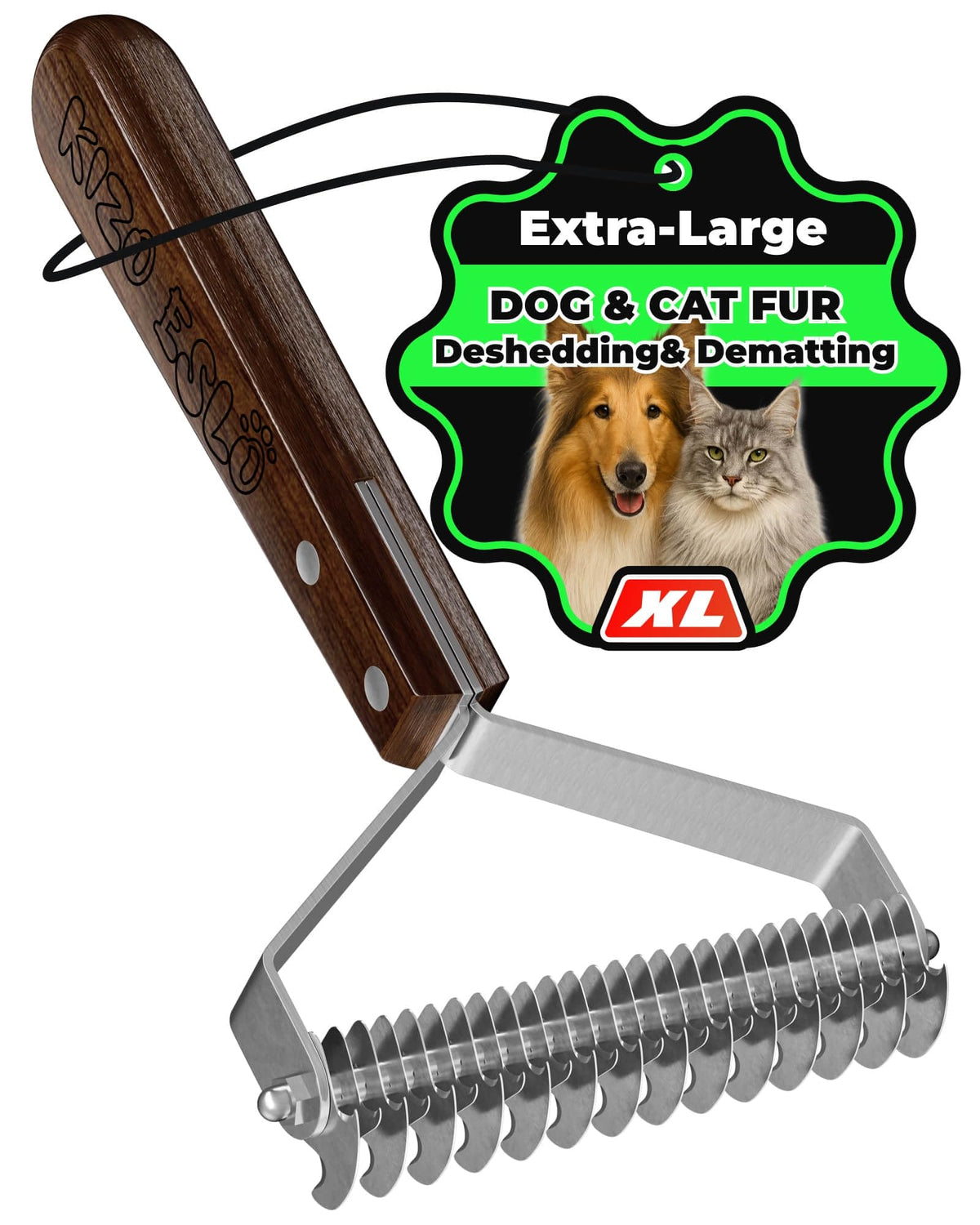 XL+ Undercoat Rake for Dogs & Cats, Dog Brush for Shedding, Dematting Comb