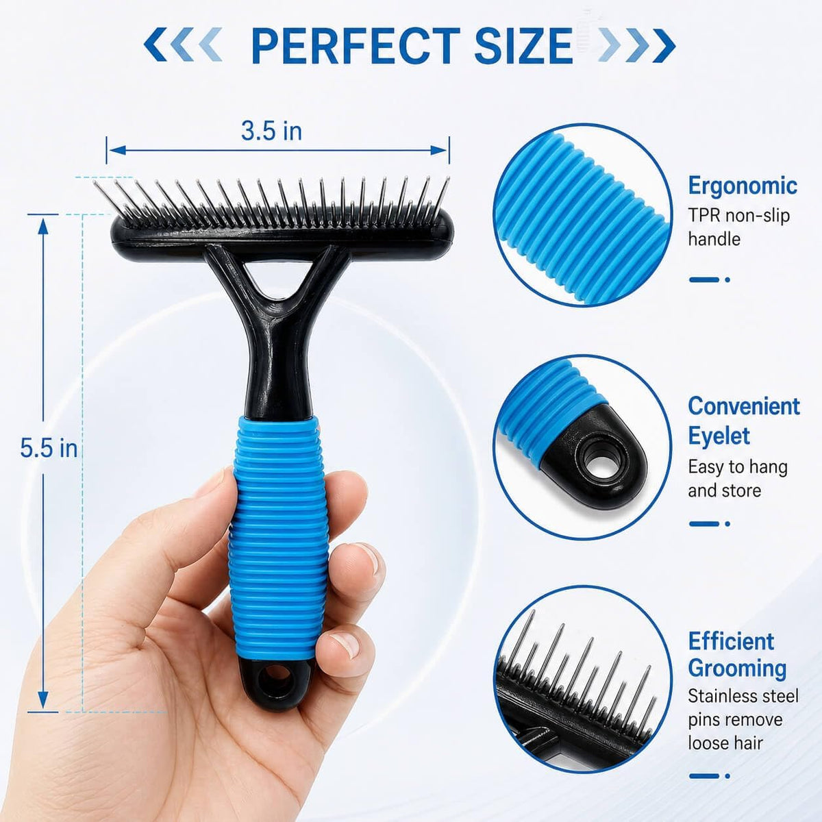 Undercoat Rake for Dogs,Deshedding Dematting Comb for Mats &Tangles Removal