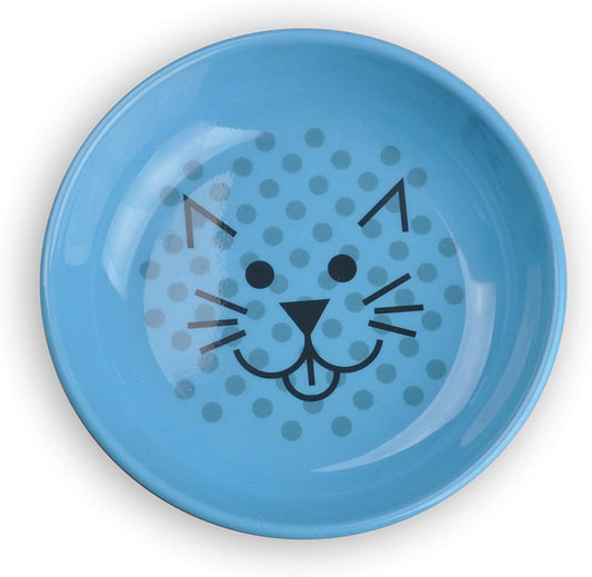Van Ness ECOWARE Cat Dish, 8 Ounce, Assorted Colors, Pacific Blue, Single Dish (ECW20)