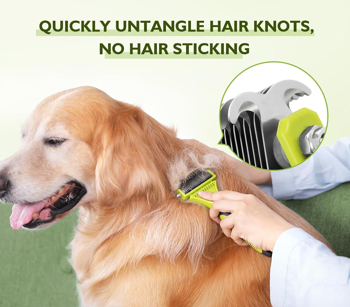 Pecute Double-Sided Undercoat Rake for Dogs & Cats with Thick Double Coats