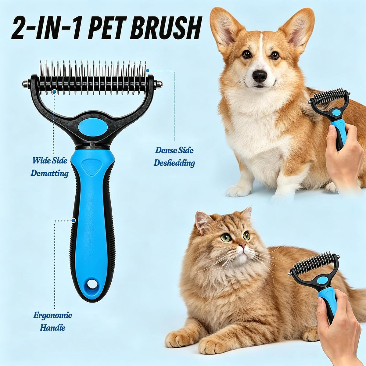 Dog Brush for Shedding Undercoat Rake for Dogs Pet Pro Grooming Tool