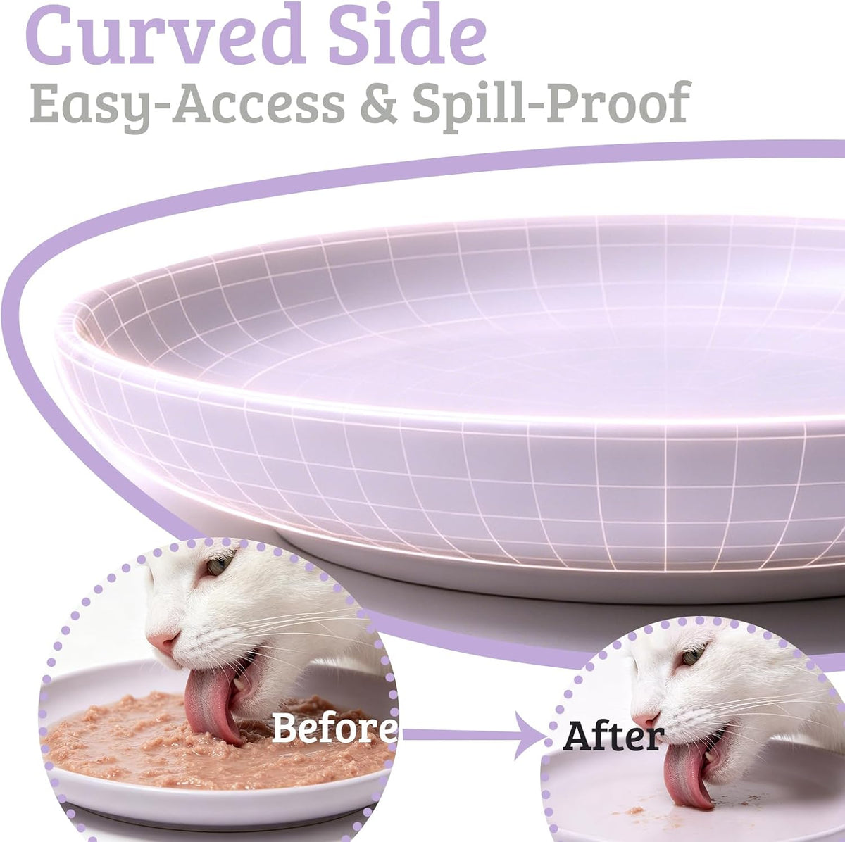 Silicone Suction Cat Bowl, Shallow Wide Dish for Whisker Fatigue