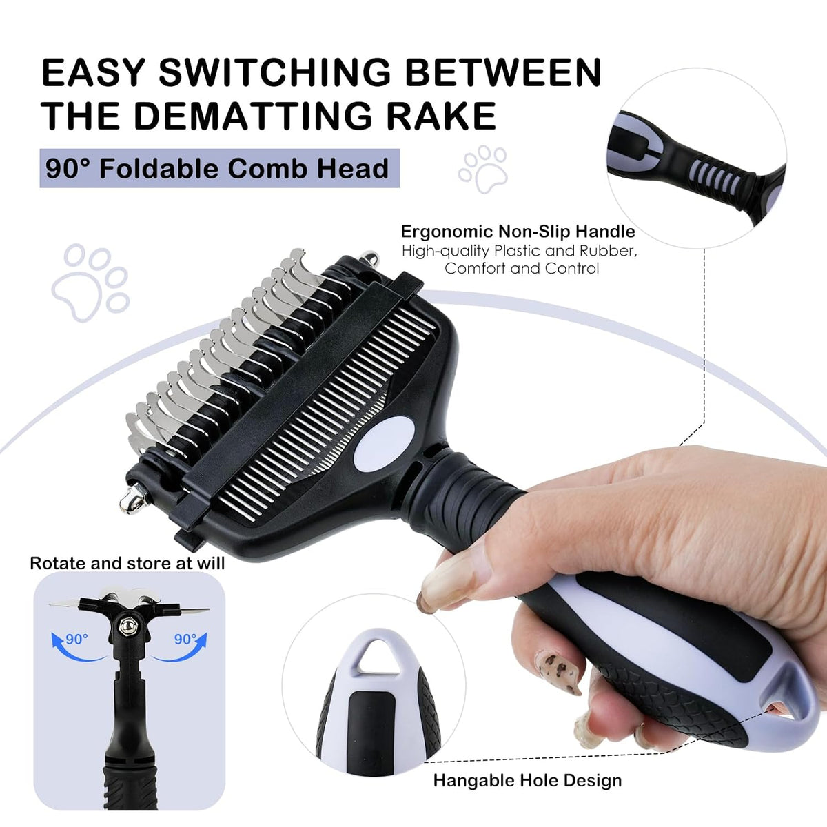 3-IN-1 Pet Deshedding and Grooming Brush Tool