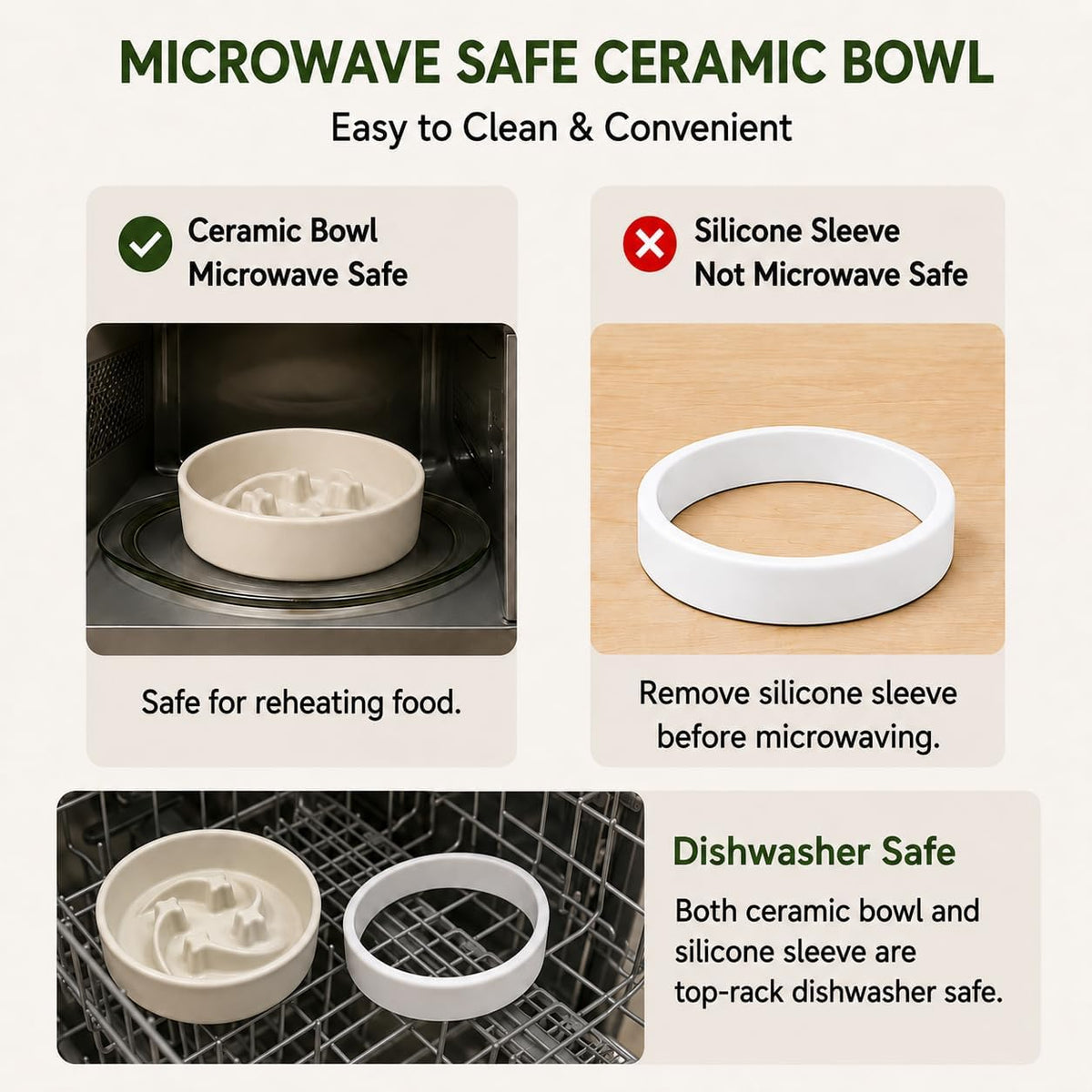 Ceramic Slow Feeder Dog Bowl,0.6 Cup Dog Food Bowl,Small Dogs&Cats,White