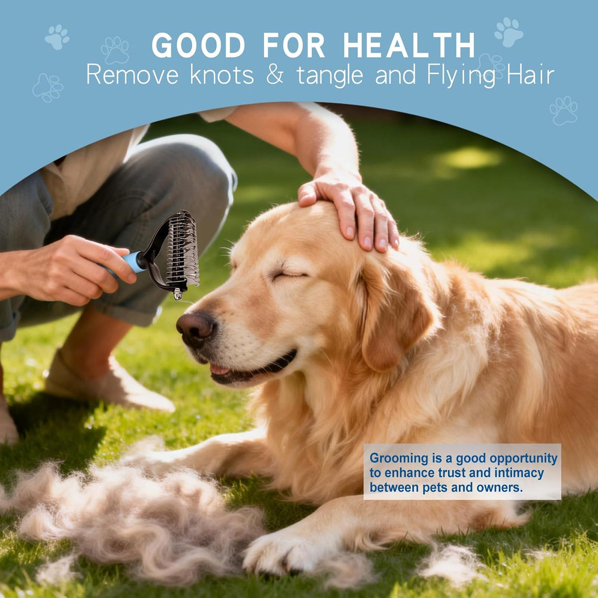 Deshedding Dog Brush - Undercoat Rake for Cats & Dogs - Double Sided Brush for Shedding and Dematting Comb Grooming Tool kit - Nail Clipper & Nail File