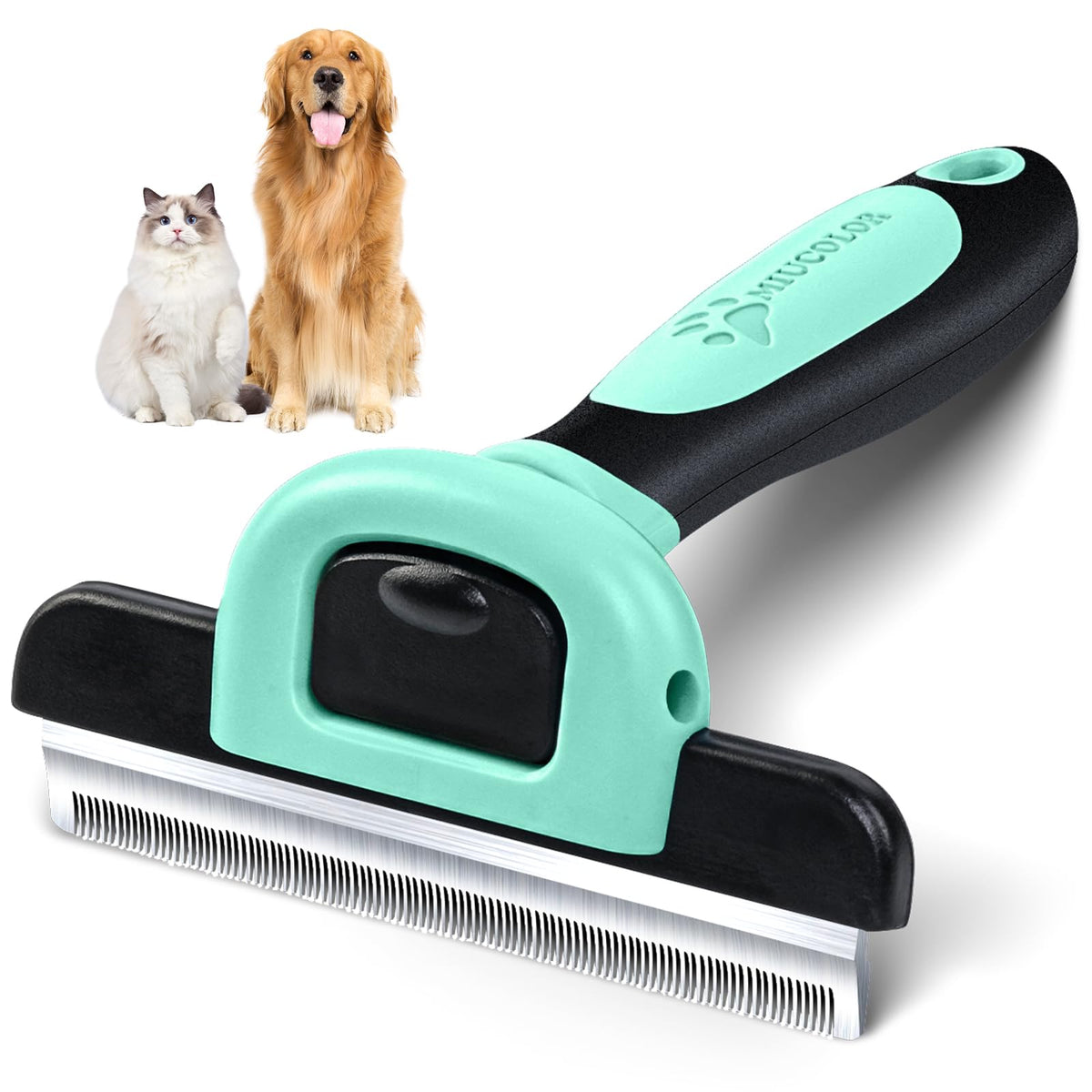 MIU COLOR Pet Grooming Brush, Deshedding Tool for Dogs & Cats, Blue