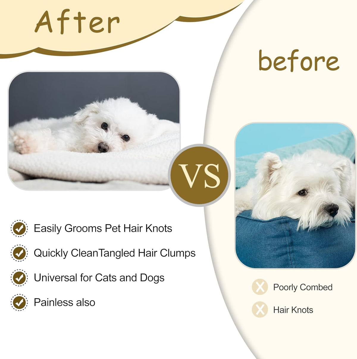 Double Sided Dematting Comb for Dogs & Cats - 2-in-1 Undercoat Rake & Double Coat Dog Brush, Pet Grooming Tool for Removing Mats & Deshedding (Blue)