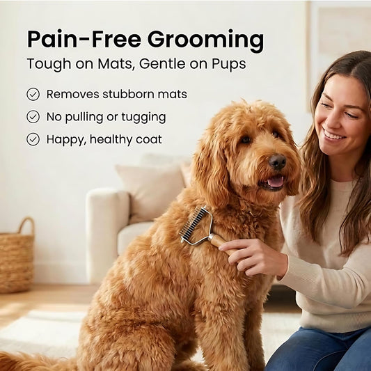 Dematting Comb for Dogs, Undercoat Rake Grooming Tool For Matted Pet Hair