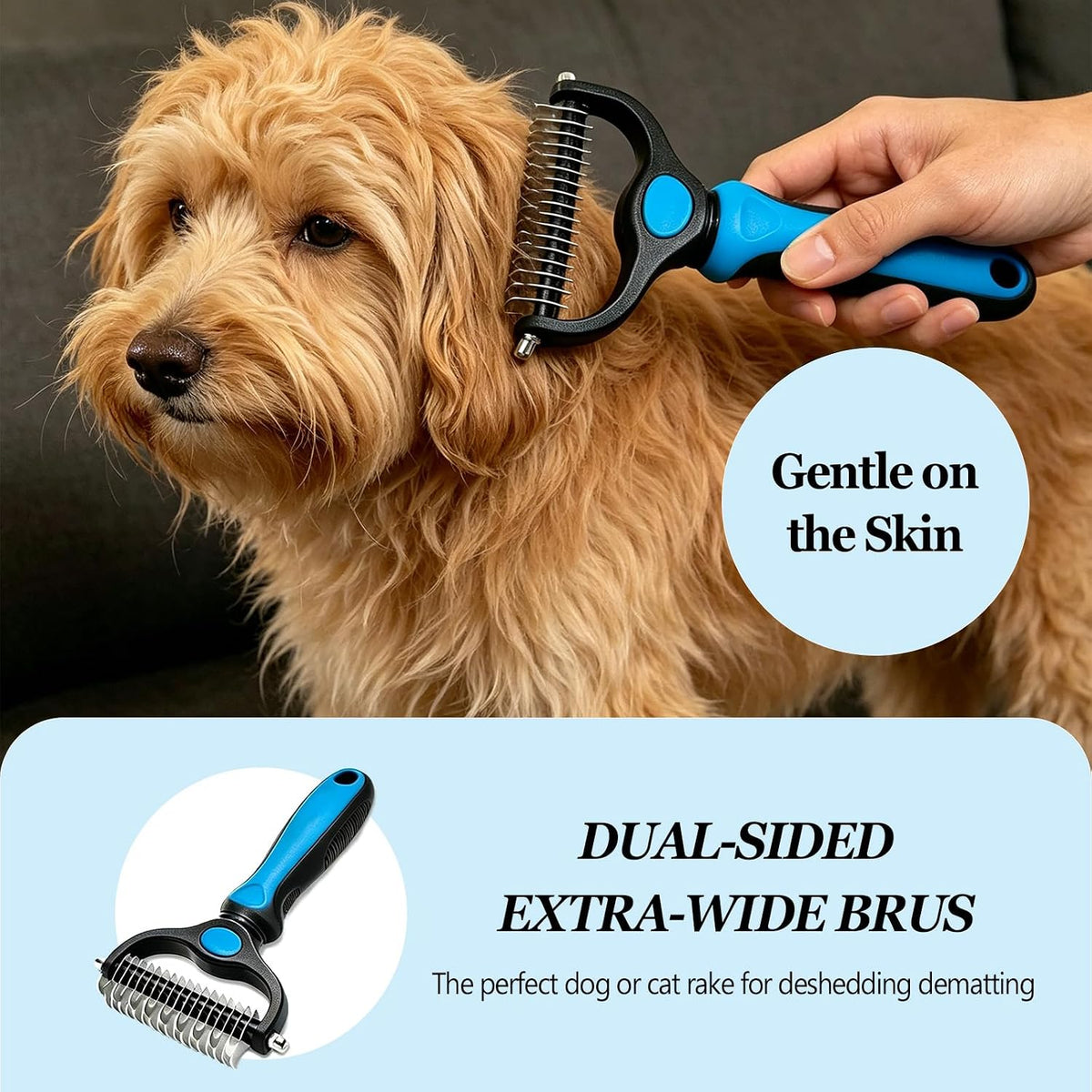 Dog Brush for Shedding Undercoat Rake for Dogs Pet Pro Grooming Tool