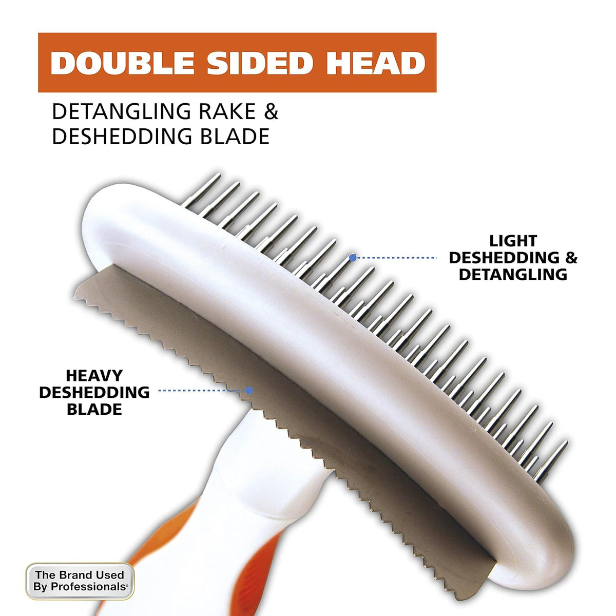 Wahl 2-in-1 Combination Double Row Pet Rake with Hair Shedding Blade