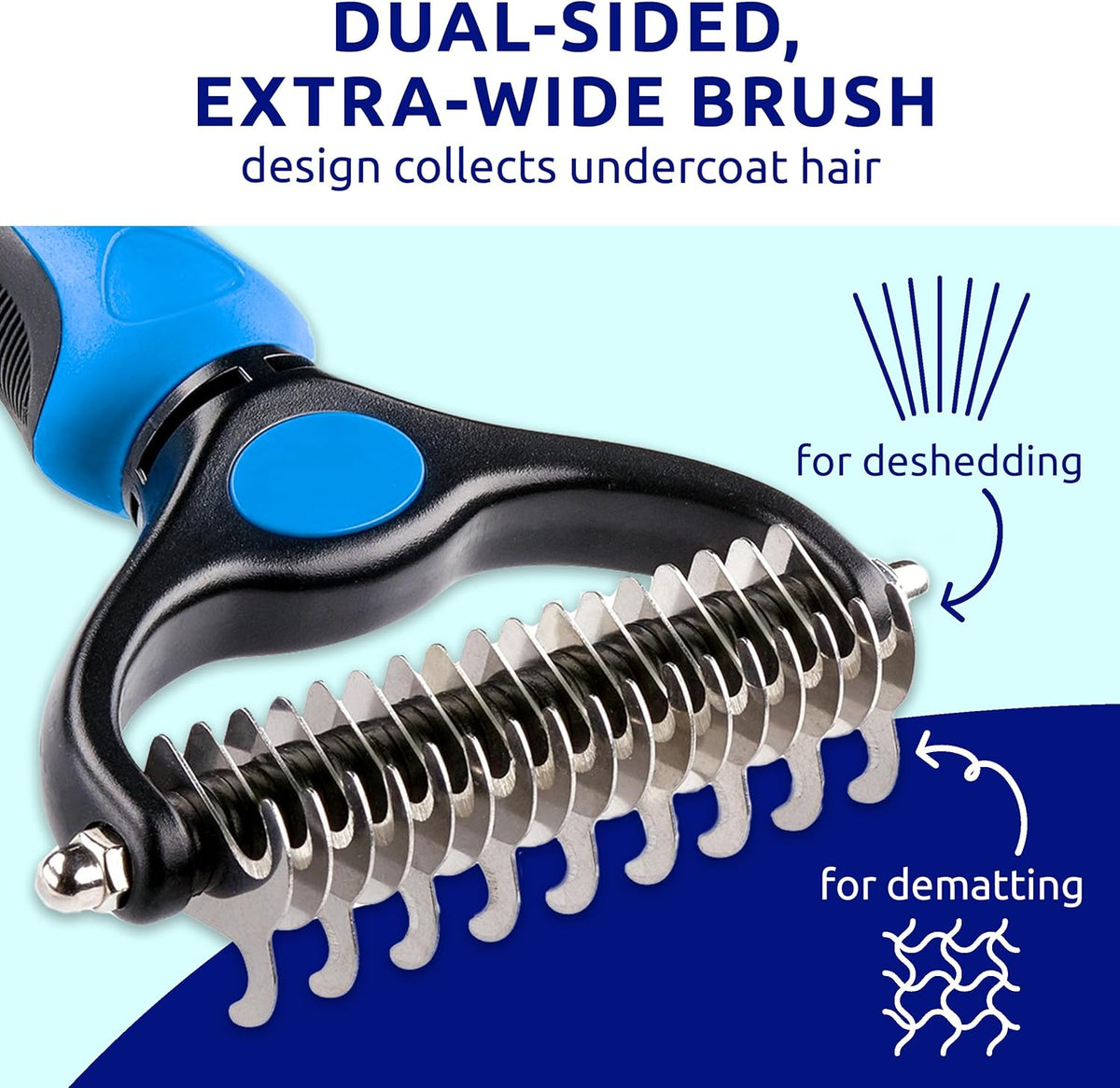 Pat Your Pet Deshedding Brush & Metal Comb Grooming Combo