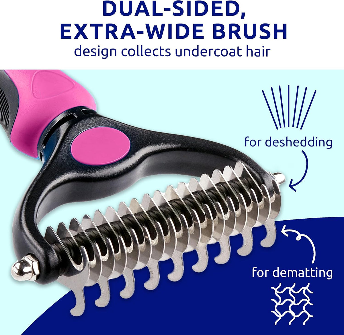 Pat Your Pet Deshedding Brush & Metal Comb Grooming Combo for Cats & Dogs