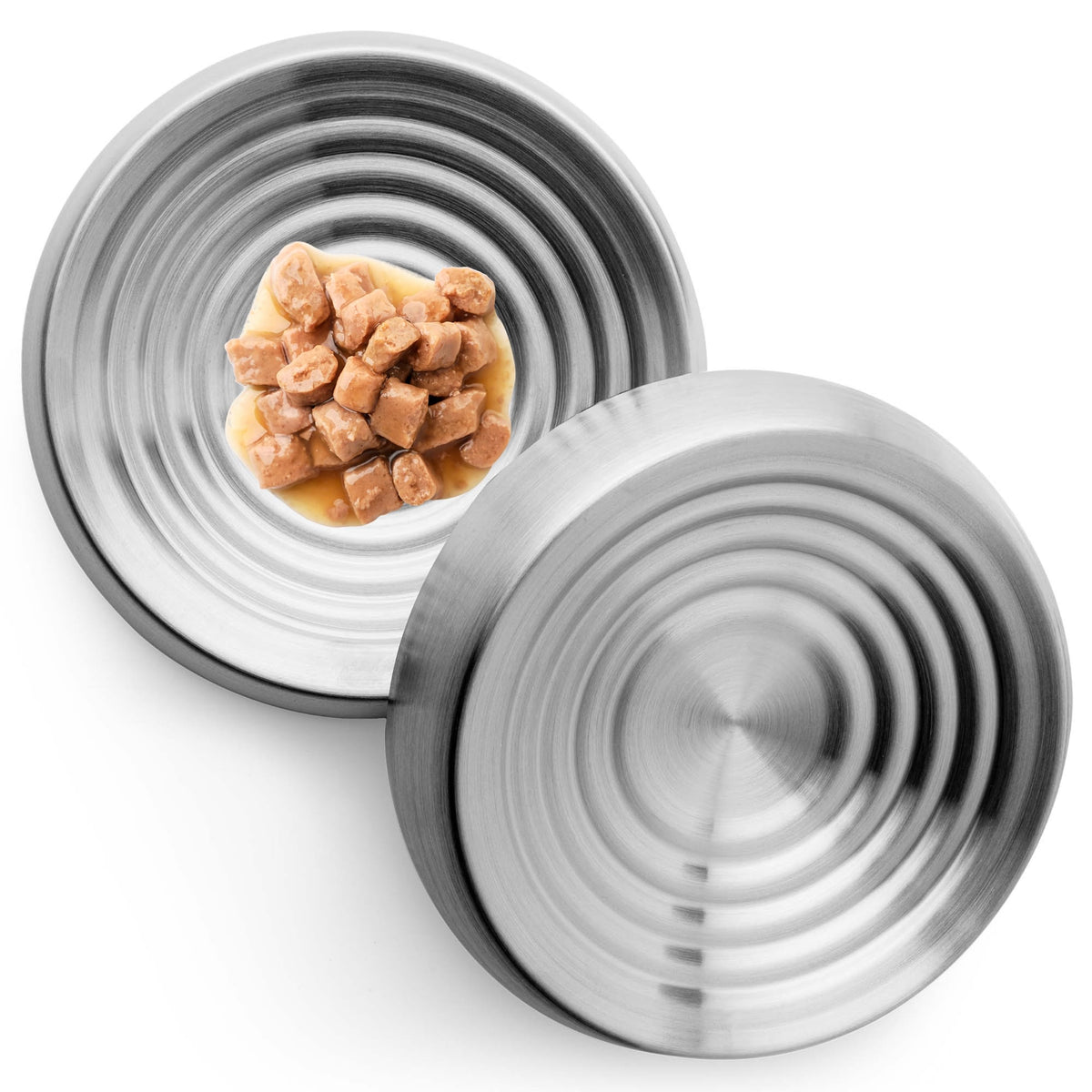 CatGuru Cat Bowls, Whisker Friendly Food Bowl for Indoor Cats, Reliefs Whisker Fatigue, Wide Kitten Dish, Non Slip Pet Dishes, Shallow Pet Plates (Marshmallow, (Pack of 2))