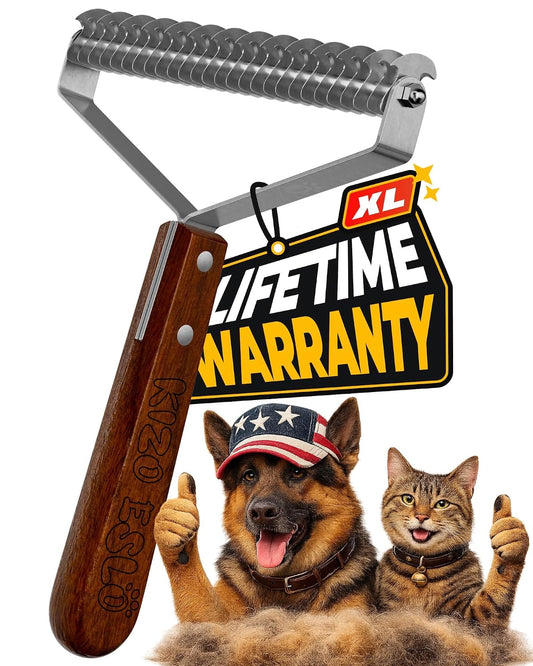 XL+ Undercoat Rake for Dogs & Cats, Dog Brush for Shedding, Dematting Comb