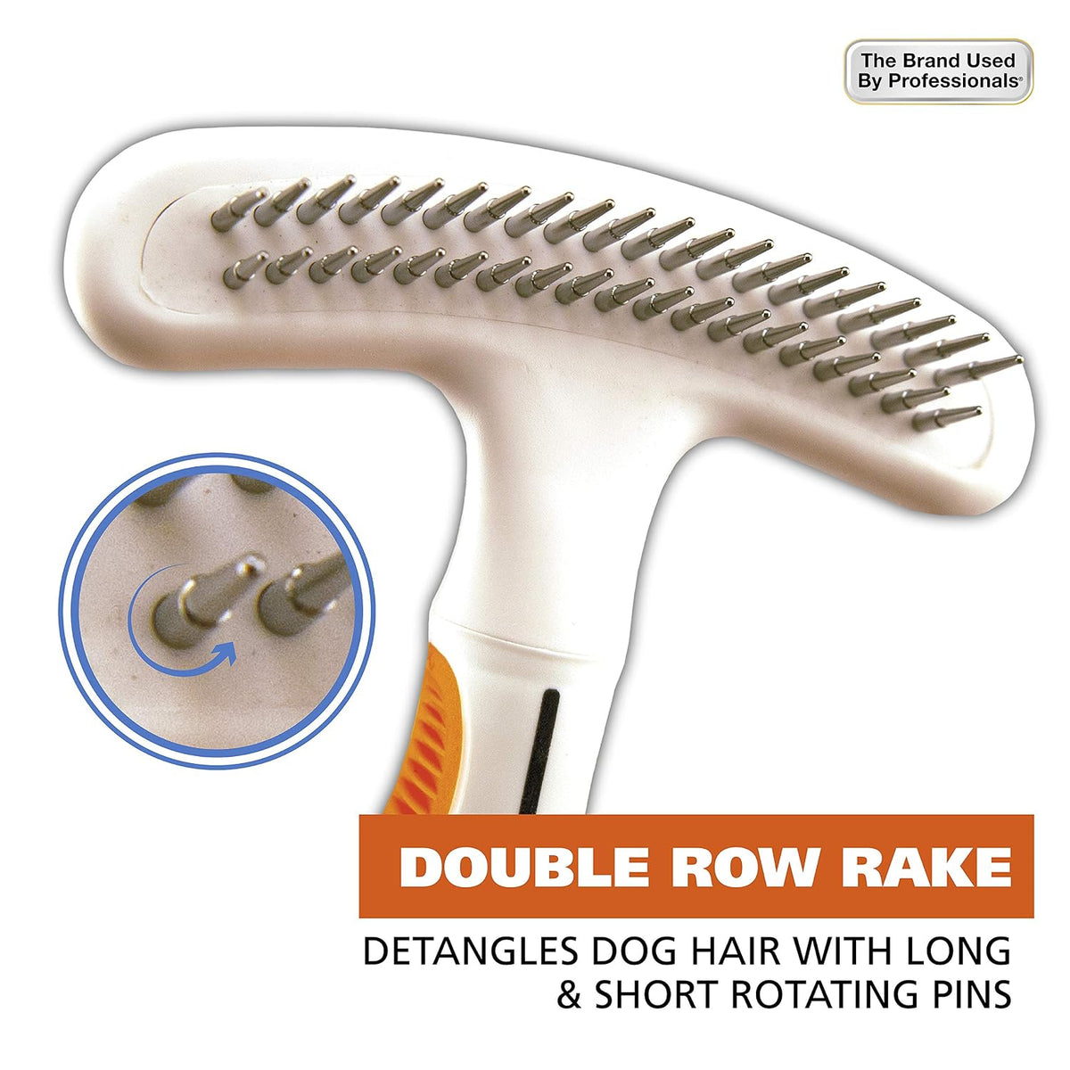 Wahl 2-in-1 Combination Double Row Pet Rake with Hair Shedding Blade