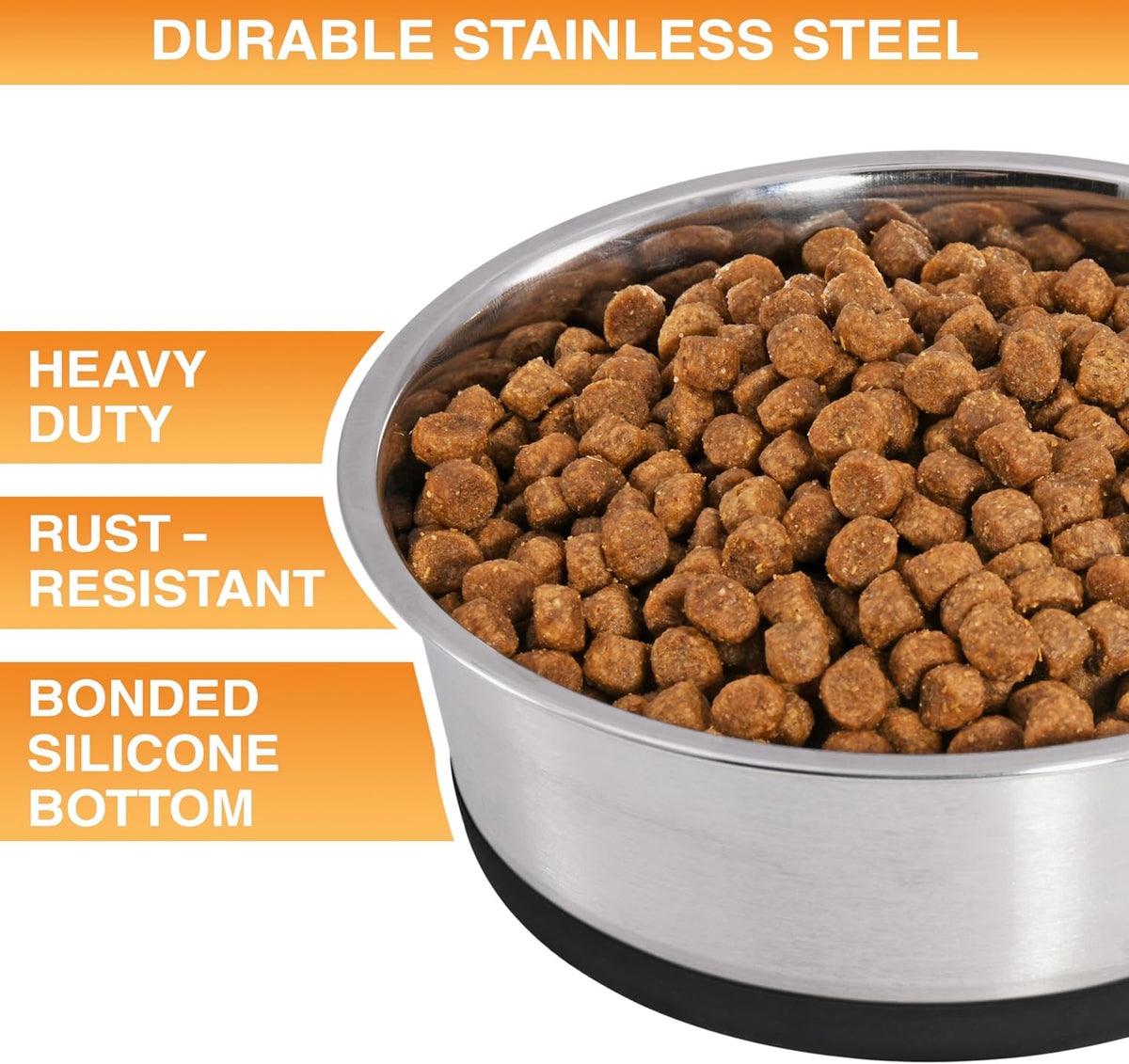 Neater Pet Brands Stainless Steel Dog Bowls with Non-Slip Rubber Bottom – 2 Cup (16 oz), Black - Set of 2 Heavy Duty Metal Dog Bowls, Dishwasher Safe, Food or Water Bowl, Ideal for Small Dogs & Cats