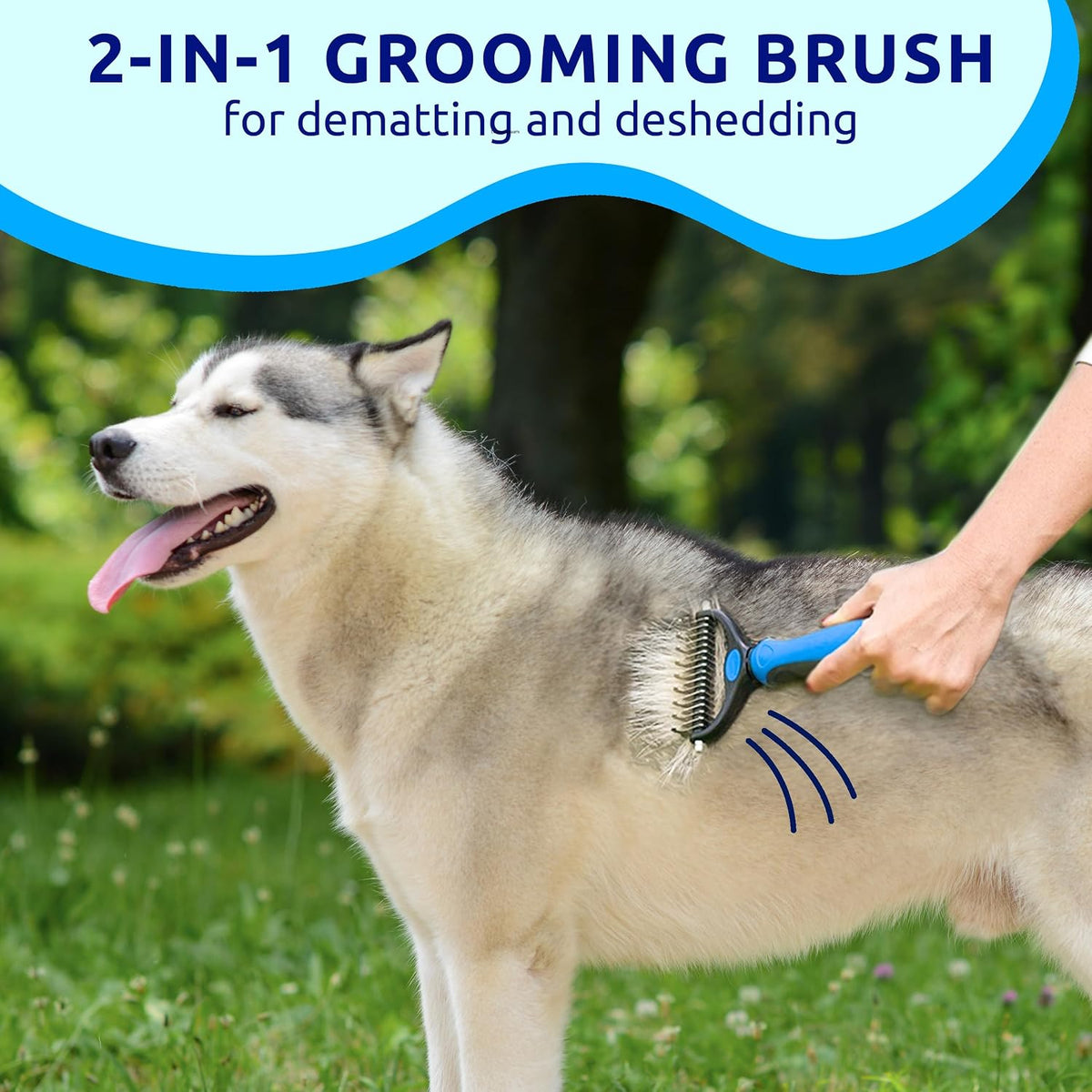 Pat Your Pet Deshedding Brush & Metal Comb Grooming Combo