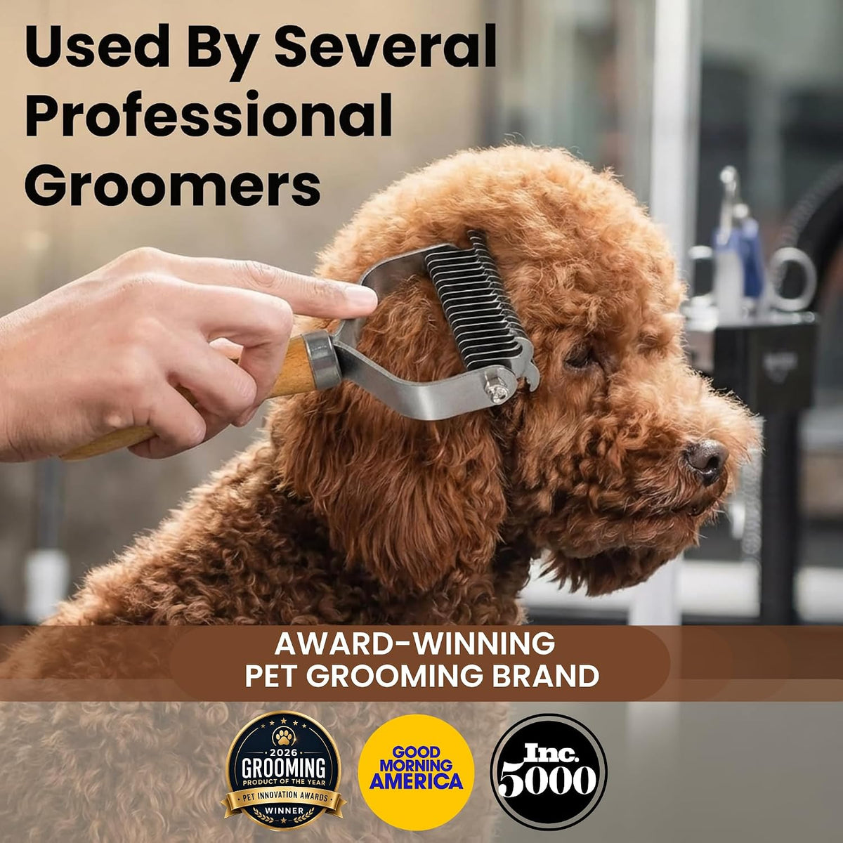 Dematting Comb for Dogs, Undercoat Rake Grooming Tool For Matted Pet Hair