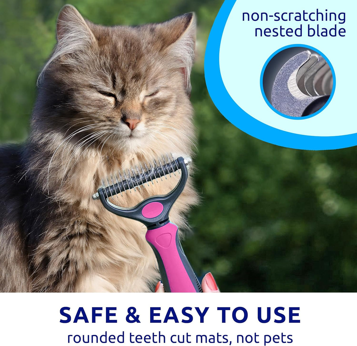 Pat Your Pet Deshedding Brush & Metal Comb Grooming Combo for Cats & Dogs