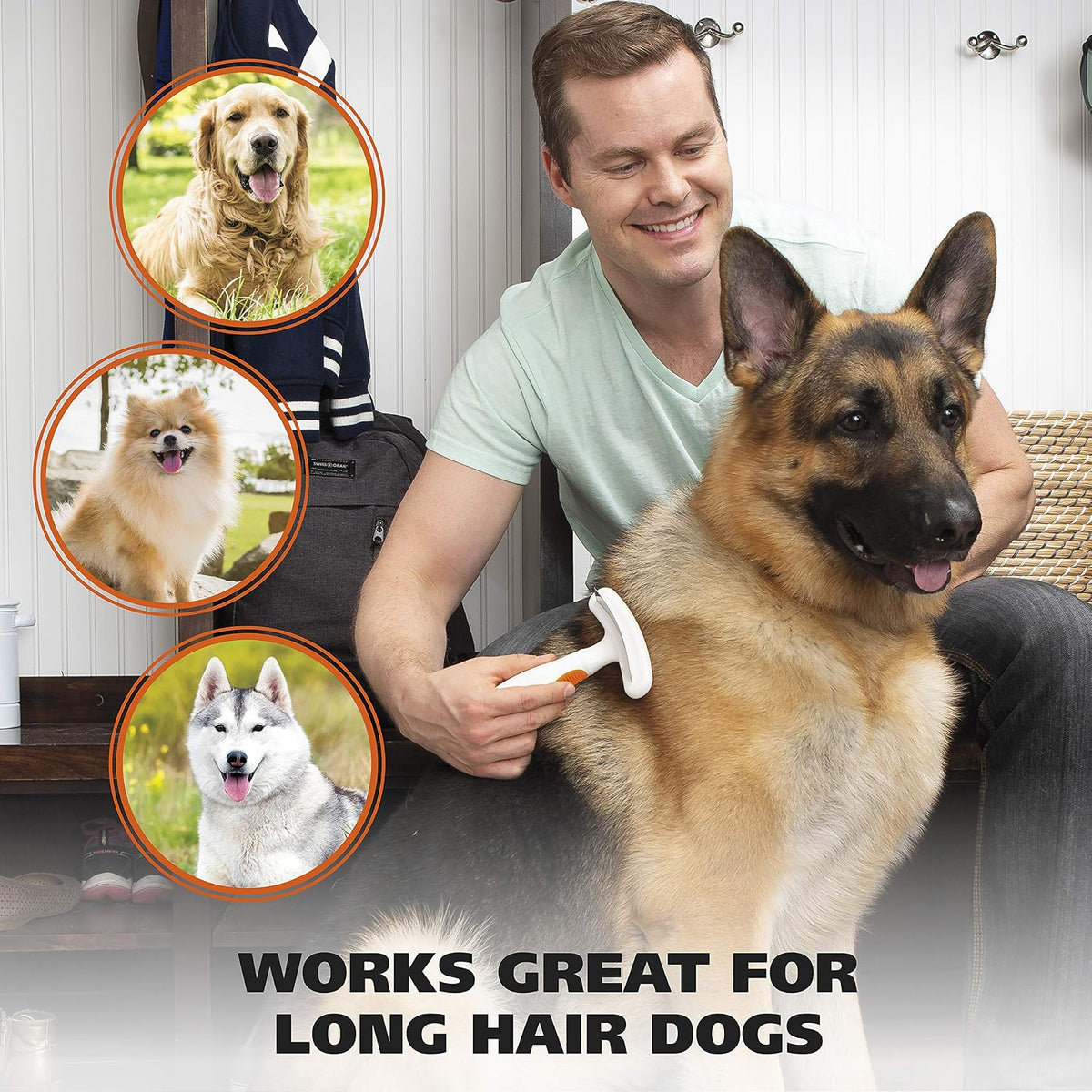 Wahl 2-in-1 Combination Double Row Pet Rake with Hair Shedding Blade
