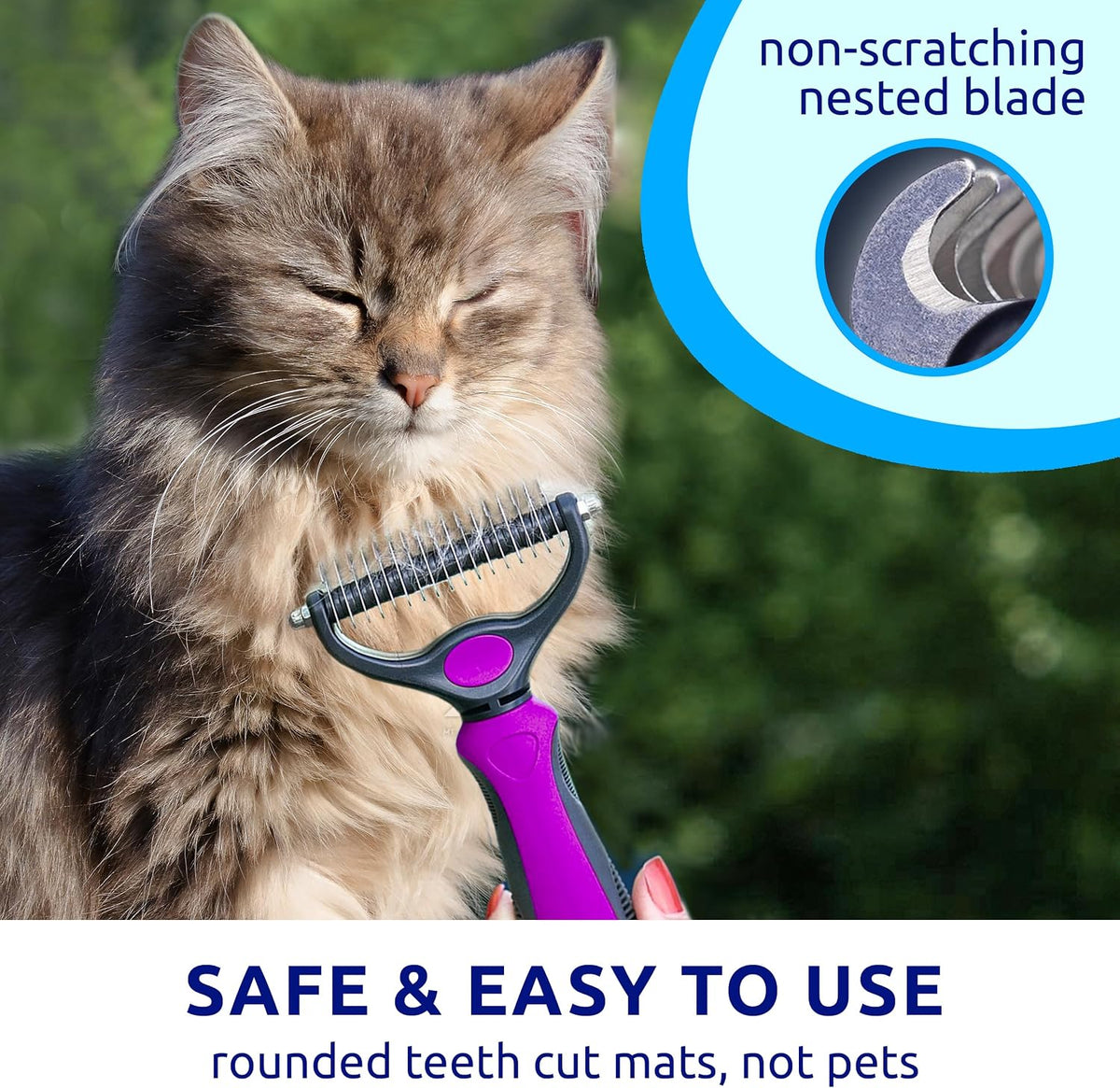 Pat Your Pet Deshedding Brush & Metal Comb Grooming Combo for Cats & Dogs